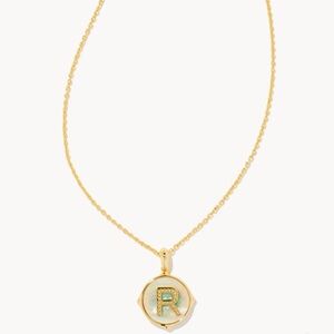 Kendra Scott Letter R Gold Disc Reversible Pendant Necklace